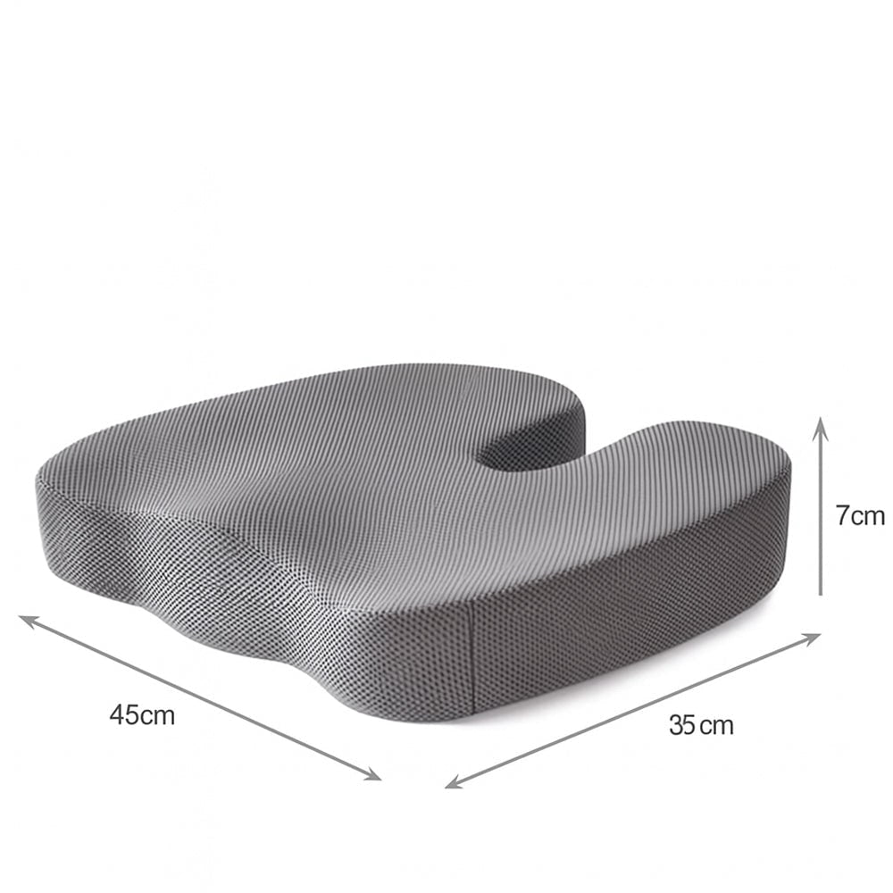 Memory Foam Ergonomic Office Chair Seat Cushion with Orthopedic Tailbone Relief and Gel Layer
