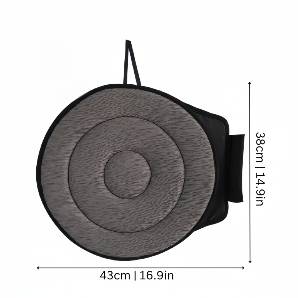 Memory Foam Swivel Seat Cushion with Rotating Base and Textured Fabric Cover