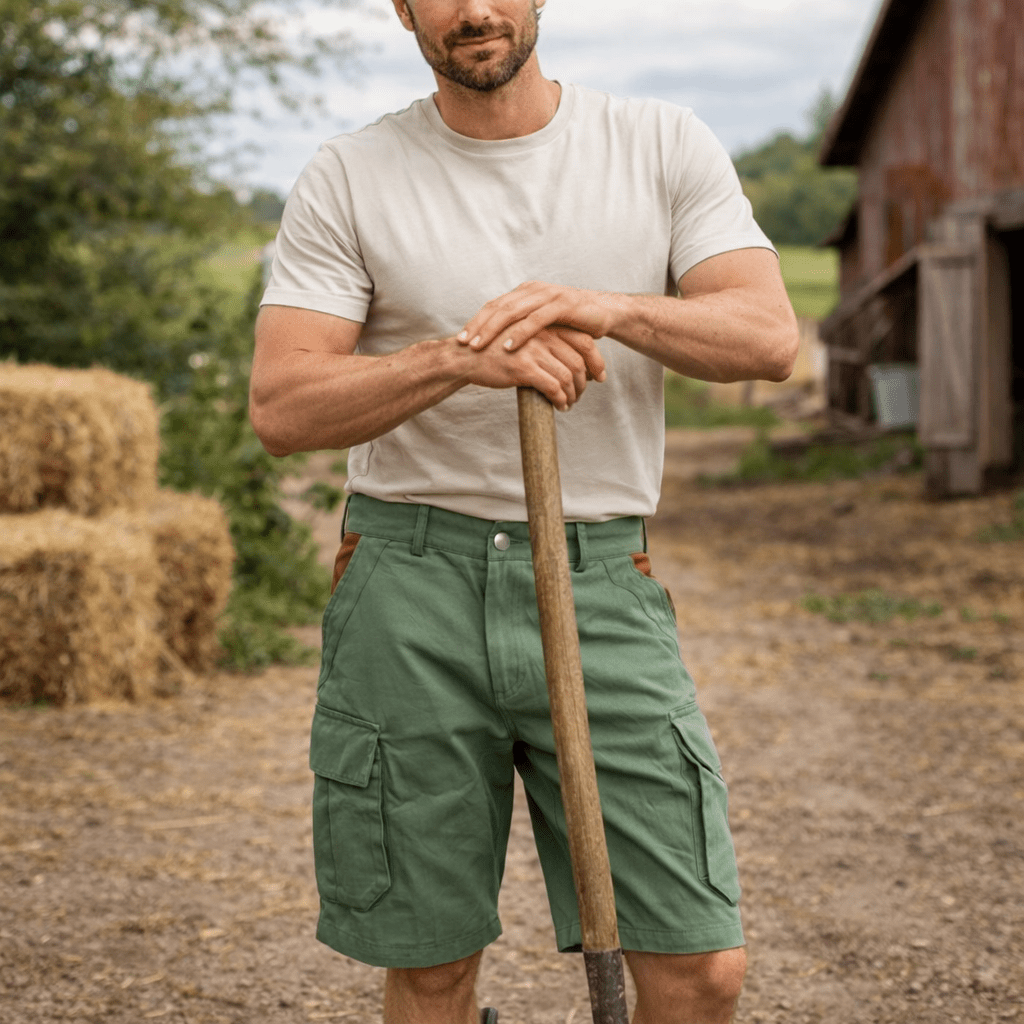 Mens Cargo Shorts Work Lightweight Side Pockets Belt Included Outdoor