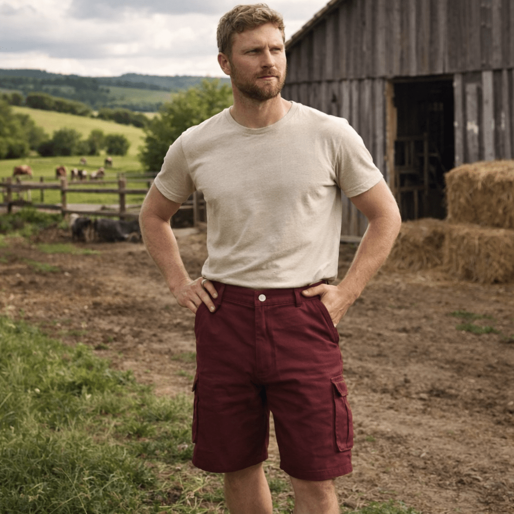 Mens Cargo Shorts Work Lightweight Side Pockets Belt Included Outdoor