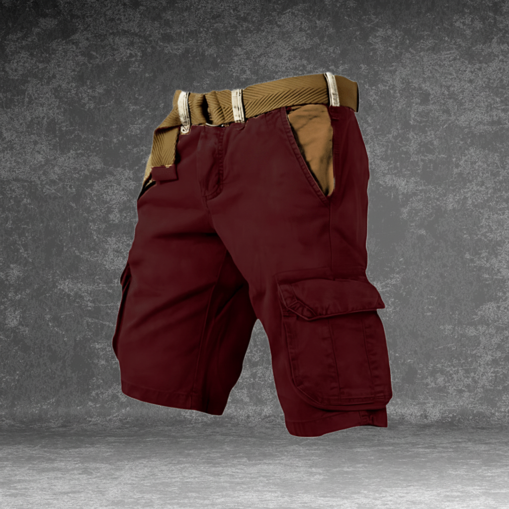 Mens Cargo Shorts Work Lightweight Side Pockets Belt Included Outdoor