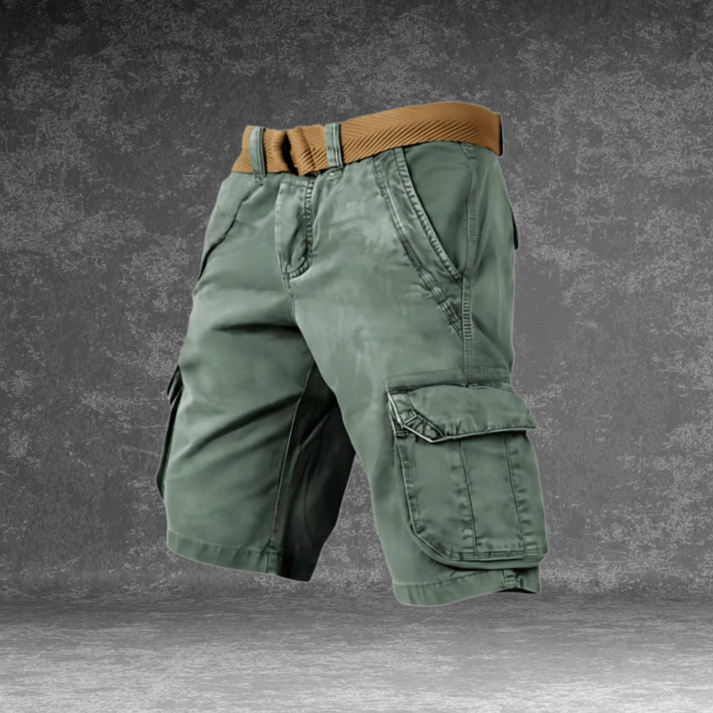 Mens Cargo Shorts Work Lightweight Side Pockets Belt Included Outdoor