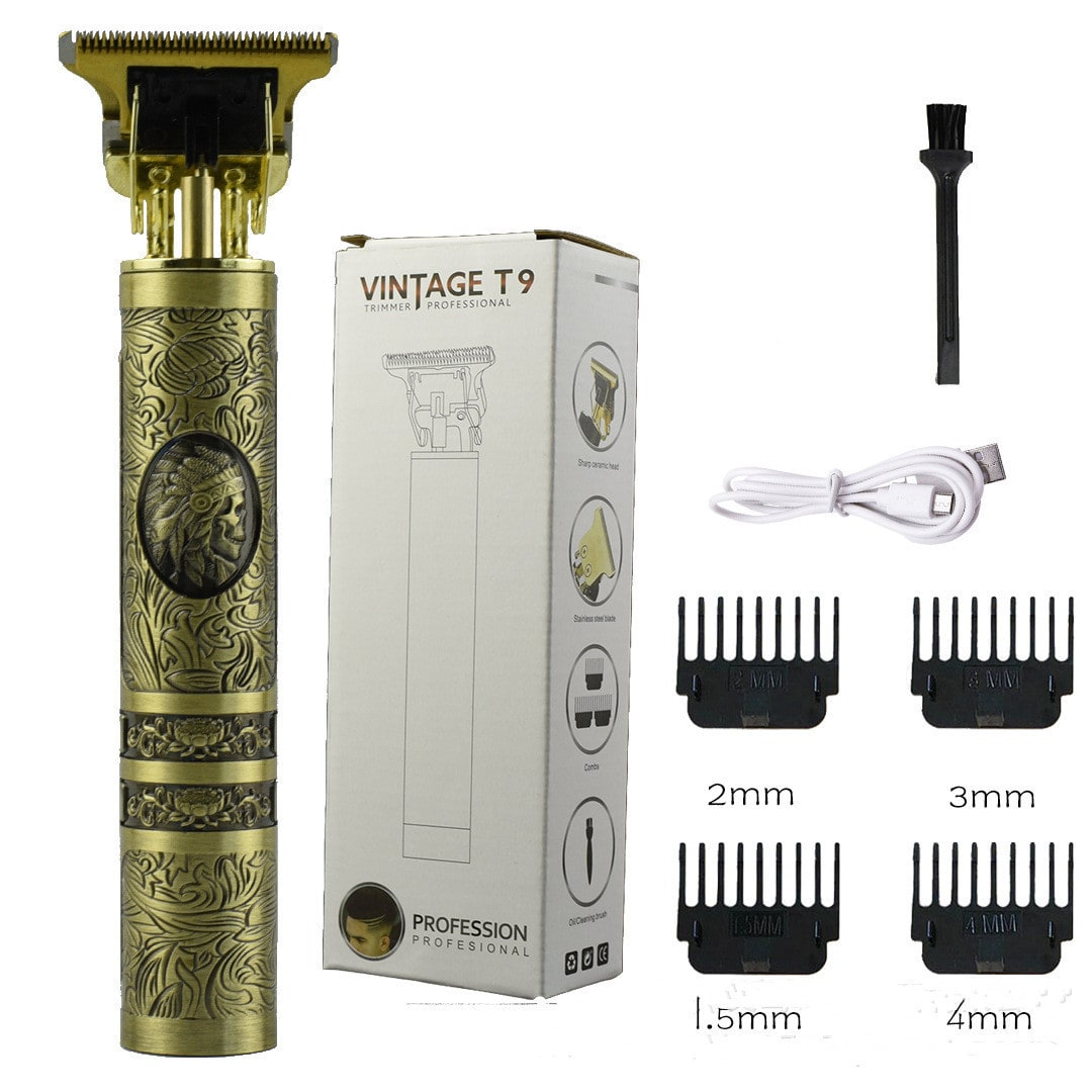 Men's Cordless Hair Trimmer for Pubic and Groin with Metal Body and Guide Combs