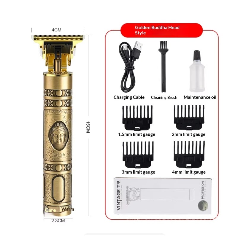 Men's Cordless Hair Trimmer for Pubic and Groin with Metal Body and Guide Combs