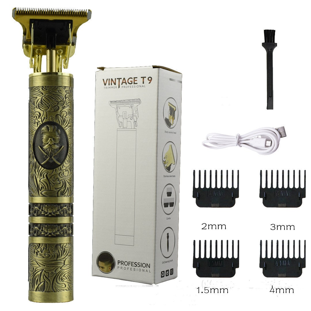 Men's Cordless Hair Trimmer for Pubic and Groin with Metal Body and Guide Combs