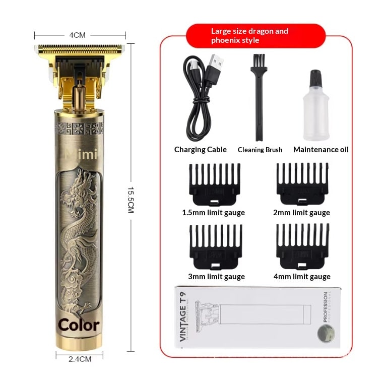 Men's Cordless Hair Trimmer for Pubic and Groin with Metal Body and Guide Combs