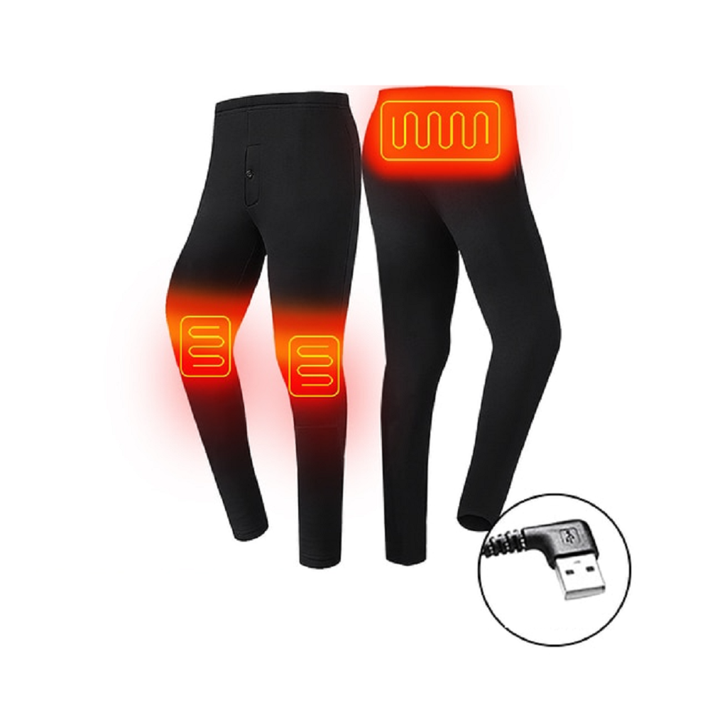 Men's Electric Heated Long Johns Thermal Underwear Set with USB Power and Flatlock Seams