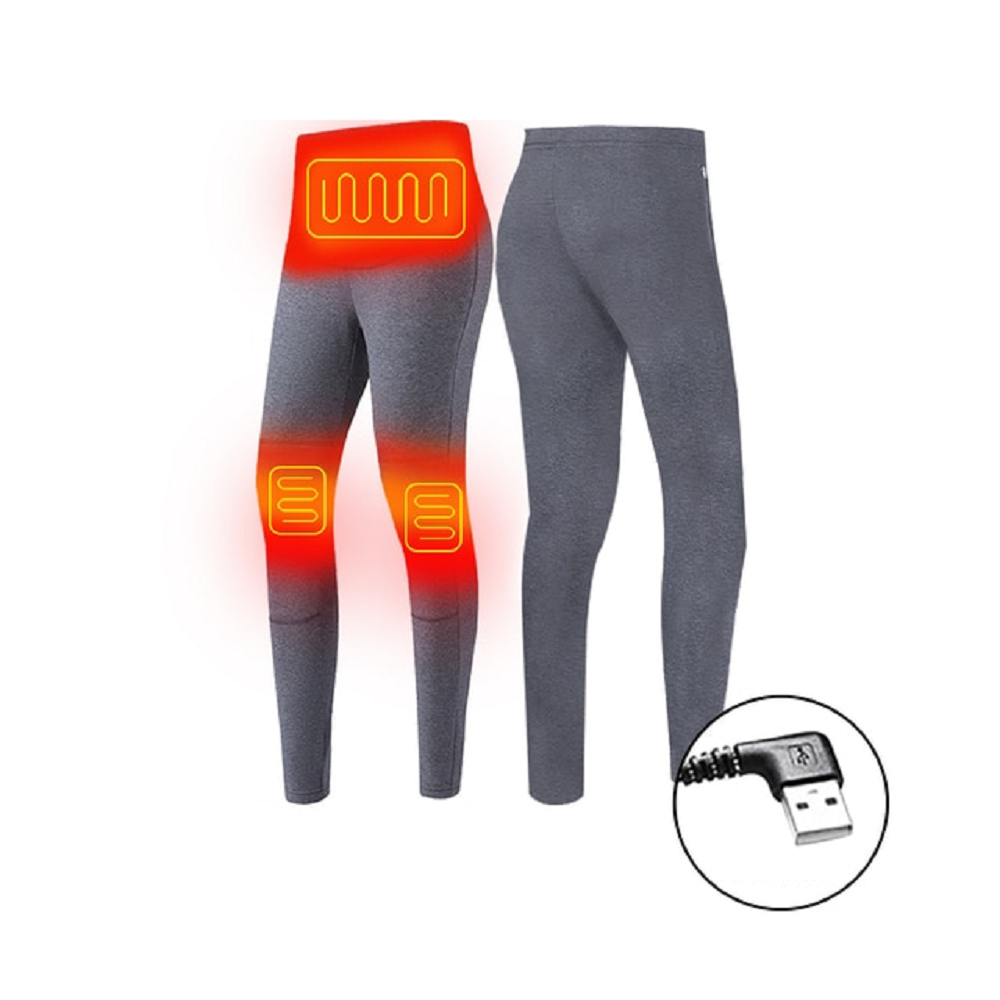Men's Electric Heated Long Johns Thermal Underwear Set with USB Power and Flatlock Seams