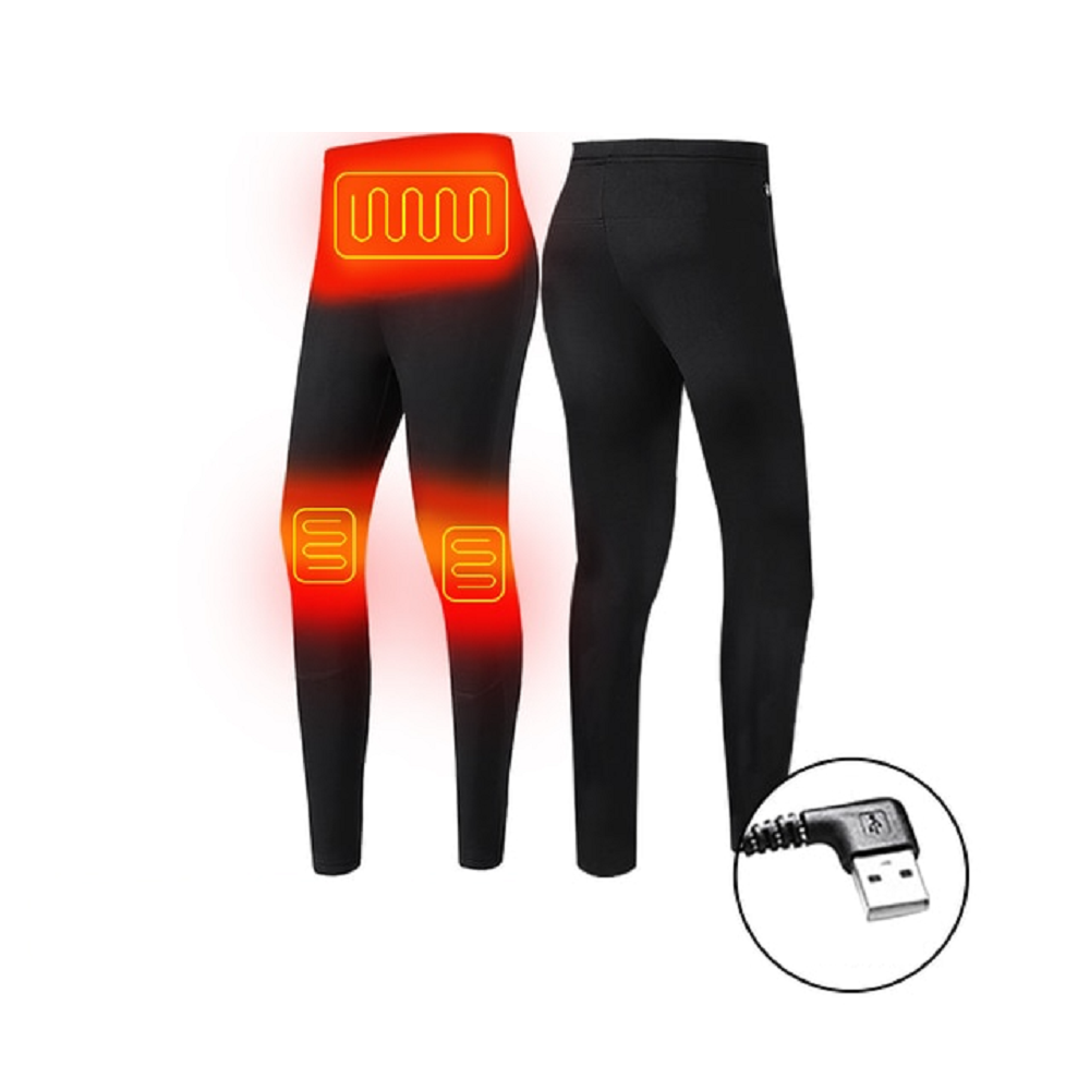 Men's Electric Heated Long Johns Thermal Underwear Set with USB Power and Flatlock Seams