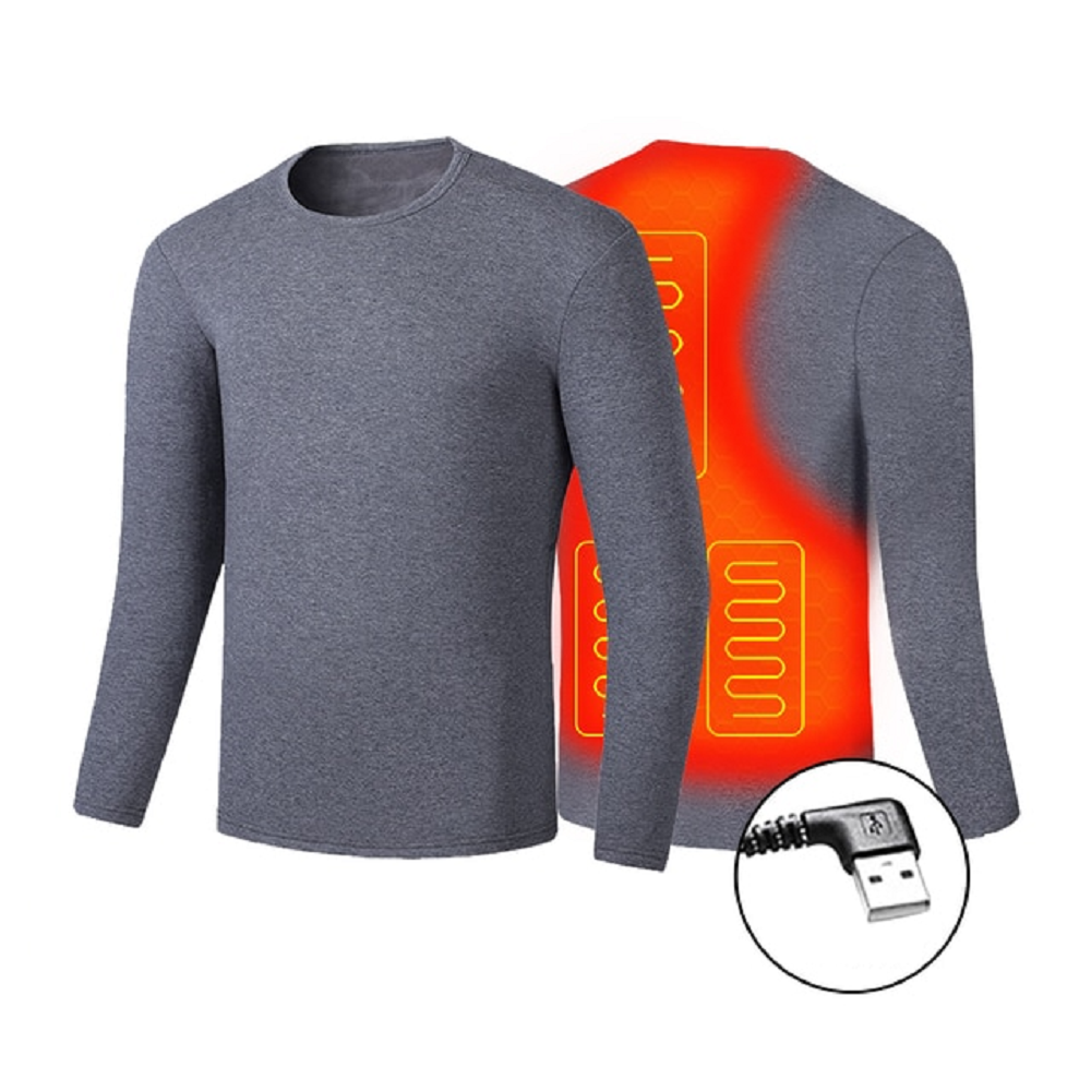 Men's Electric Heated Long Johns Thermal Underwear Set with USB Power and Flatlock Seams