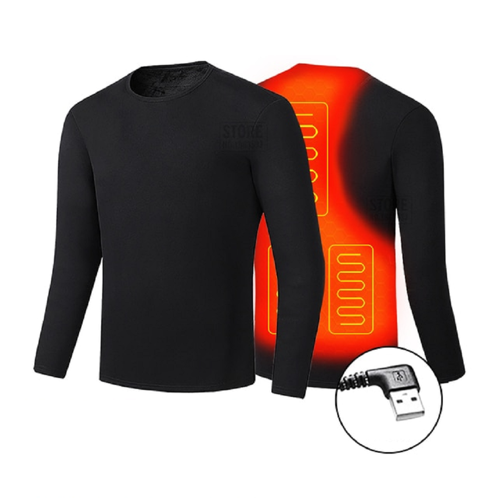 Men's Electric Heated Long Johns Thermal Underwear Set with USB Power and Flatlock Seams