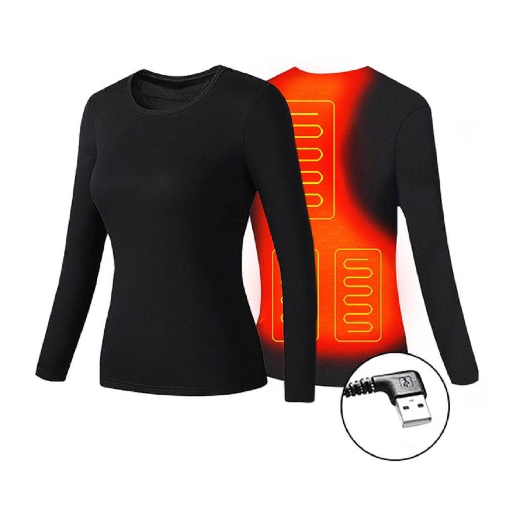 Men's Electric Heated Long Johns Thermal Underwear Set with USB Power and Flatlock Seams