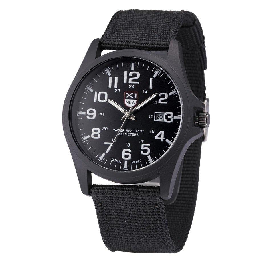 Men's Field Watch Tactical Analog with Nylon Strap Military Scale for Outdoor Adventure