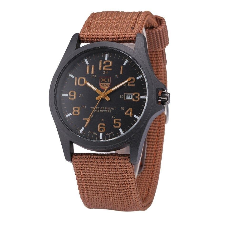 Men's Field Watch Tactical Analog with Nylon Strap Military Scale for Outdoor Adventure