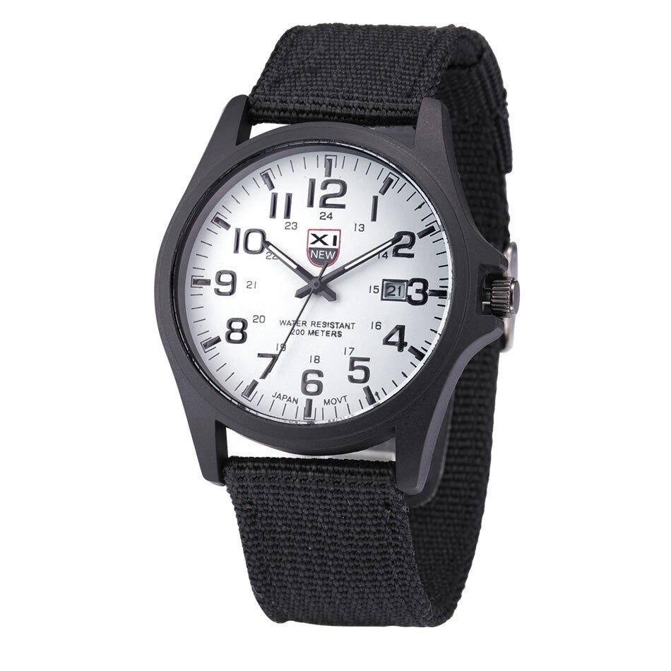 Men's Field Watch Tactical Analog with Nylon Strap Military Scale for Outdoor Adventure