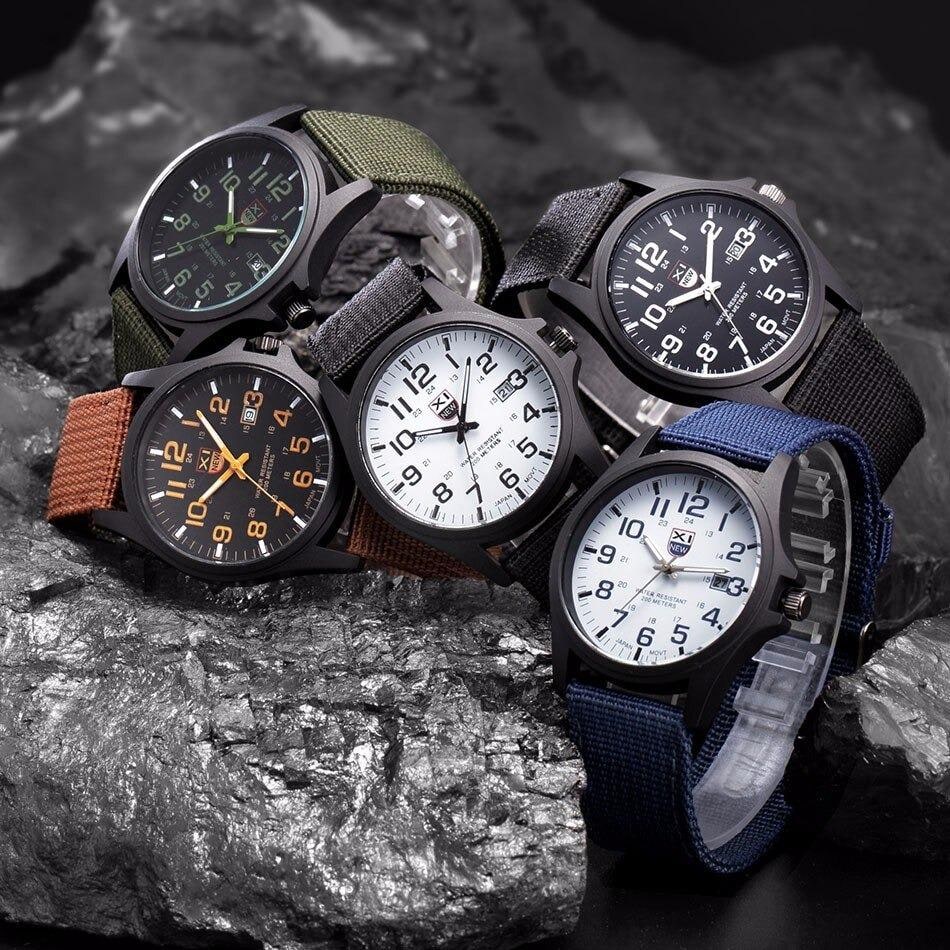 Men's Field Watch Tactical Analog with Nylon Strap Military Scale for Outdoor Adventure