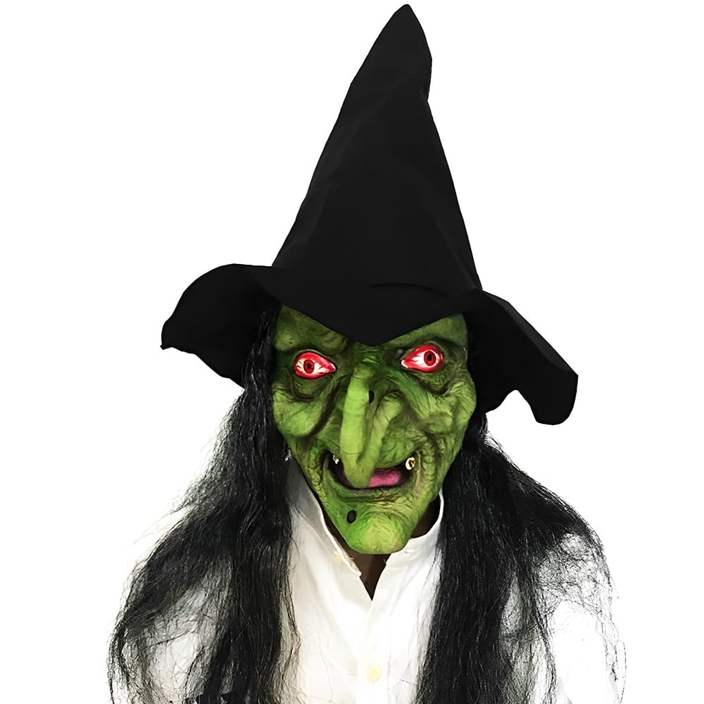 Men's Halloween Realistic Silicone Old Man Mask with Facial Hair and Chest Bib