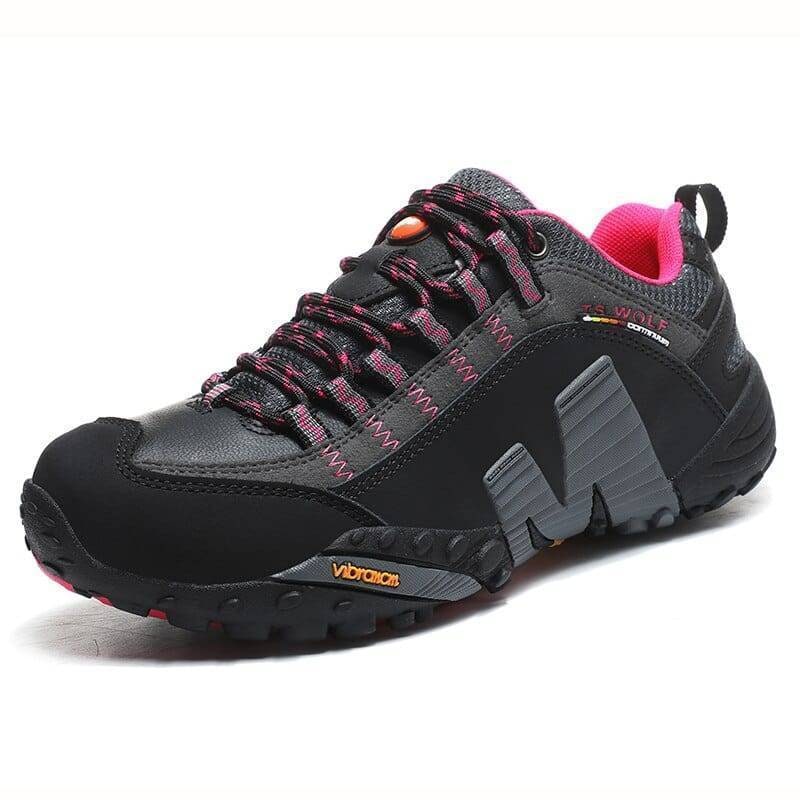 Men's Hiking Shoes with Lugged Sole Lace-Up Trekking and Trail with Padded Collar Light