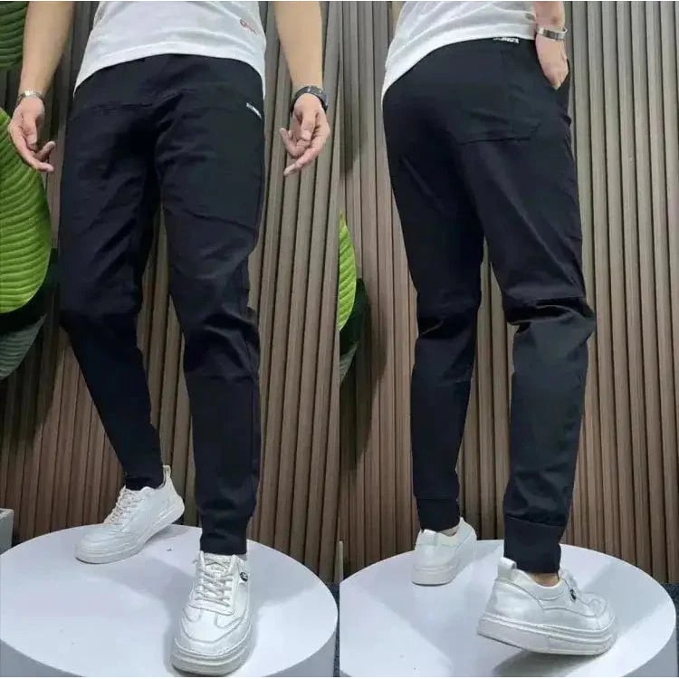 Mens Jogger Pants Slim Fit Stretch Tapered Lightweight Pockets