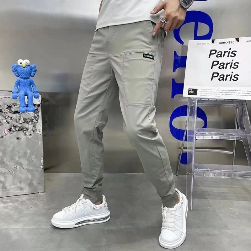 Mens Jogger Pants Slim Fit Stretch Tapered Lightweight Pockets