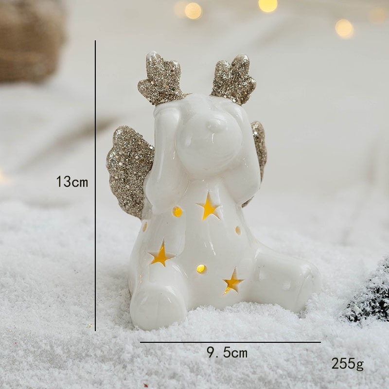 Men's Pre Lit Glass Tabletop Christmas Tree with LED Lights and Star Topper