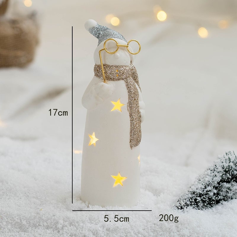 Men's Pre Lit Glass Tabletop Christmas Tree with LED Lights and Star Topper