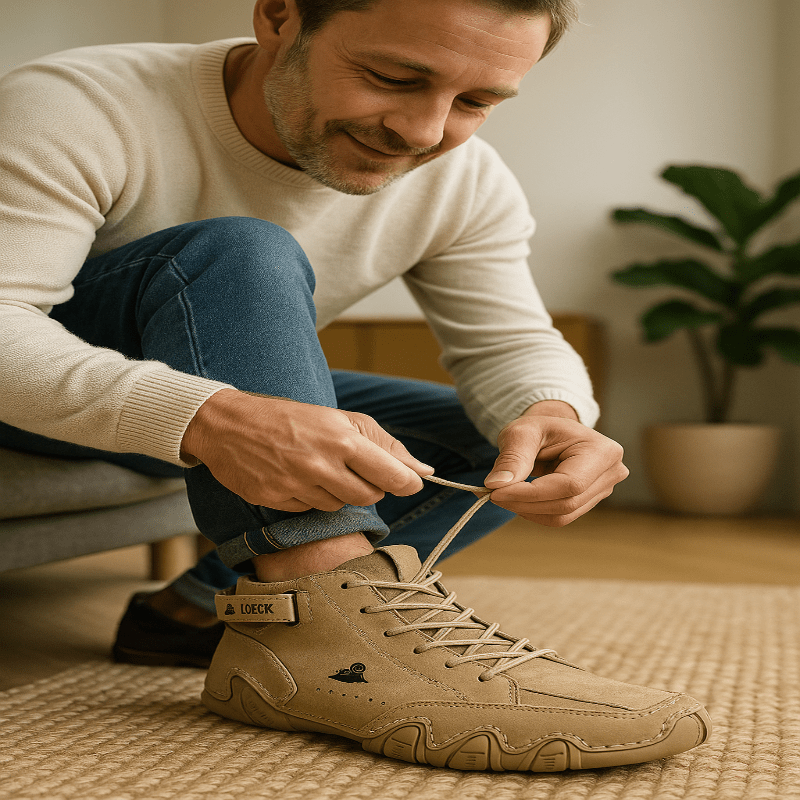 Mens Shoes Ankle Boots Lace Up Suede Leather High Top Casual Waterproof