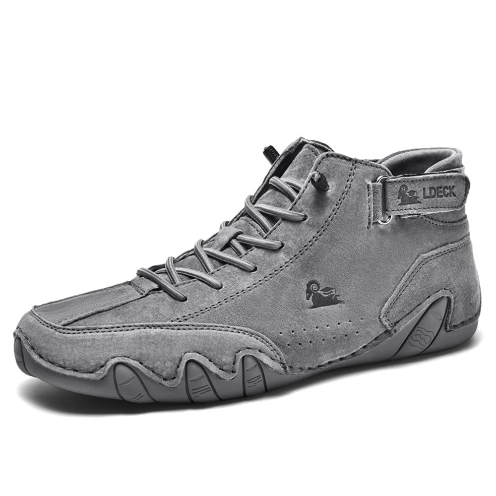 Mens Shoes Ankle Boots Lace Up Suede Leather High Top Casual Waterproof