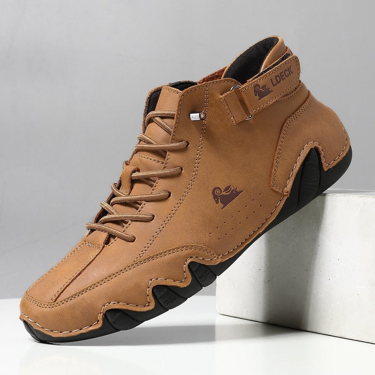 Mens Shoes Ankle Boots Lace Up Suede Leather High Top Casual Waterproof
