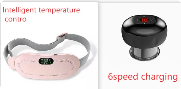 Menstrual Heating Pad for Cramps Vibrating Massage Electric Waist Belt and Digital Display