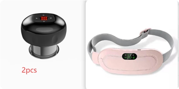 Menstrual Heating Pad for Cramps Vibrating Massage Electric Waist Belt and Digital Display