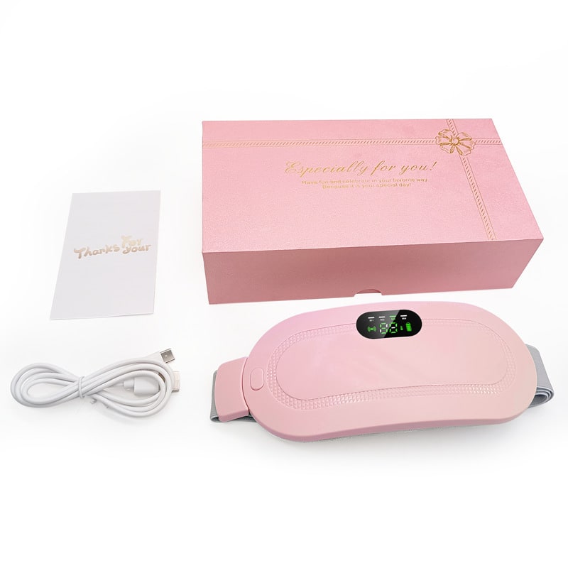 Menstrual Heating Pad for Cramps Vibrating Massage Electric Waist Belt and Digital Display