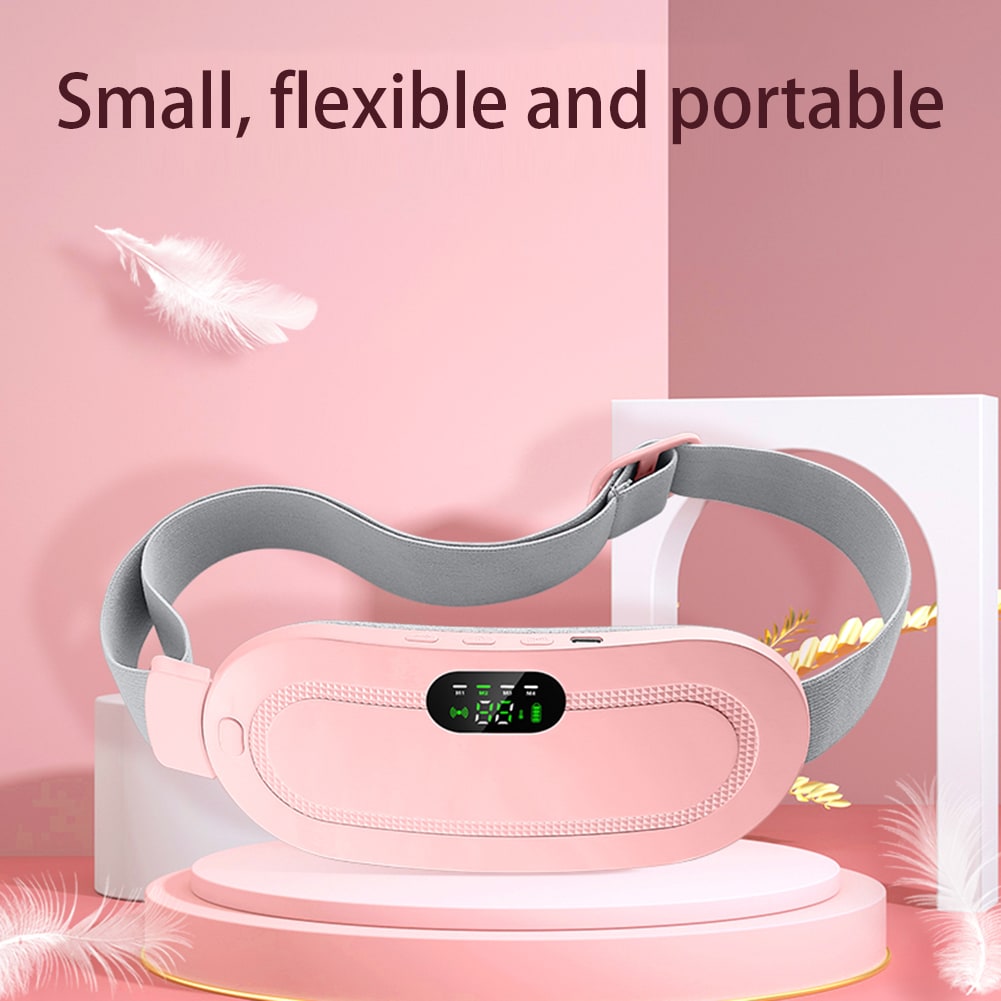 Menstrual Heating Pad for Cramps Vibrating Massage Electric Waist Belt and Digital Display