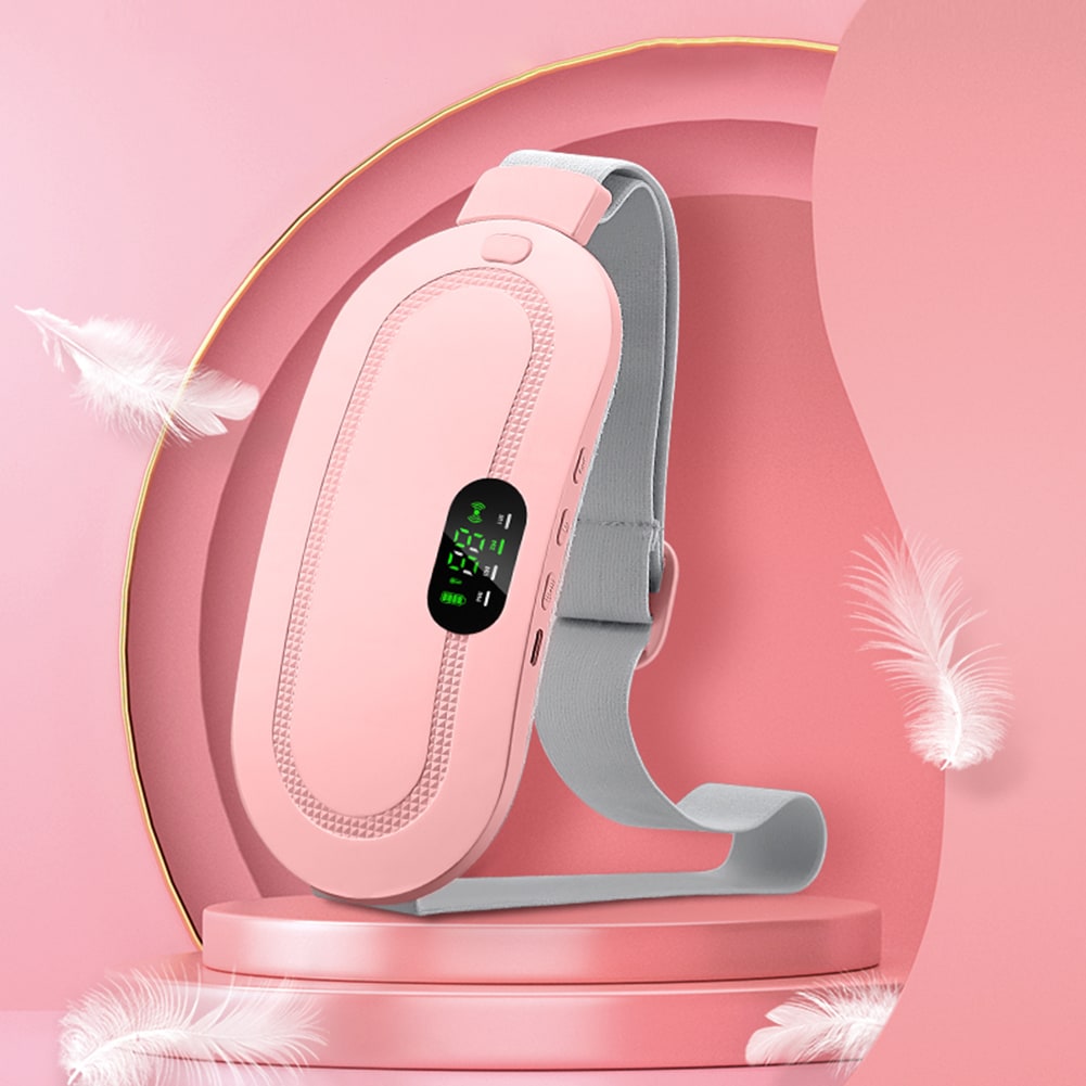 Menstrual Heating Pad for Cramps Vibrating Massage Electric Waist Belt and Digital Display