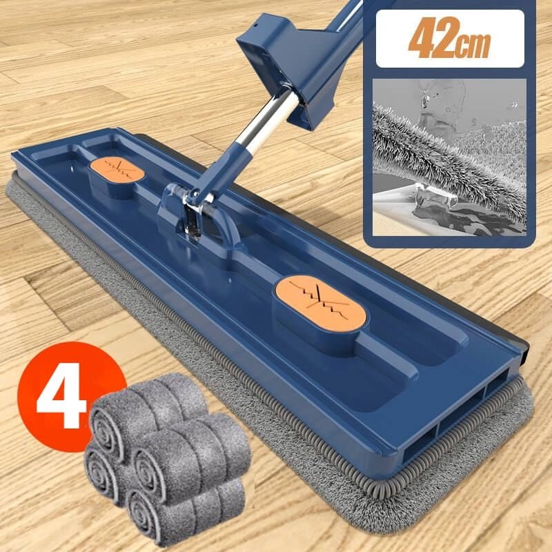 Microfiber Flat Mop Pads Self Wringing Squeeze Collapsible Bucket Self-wringing