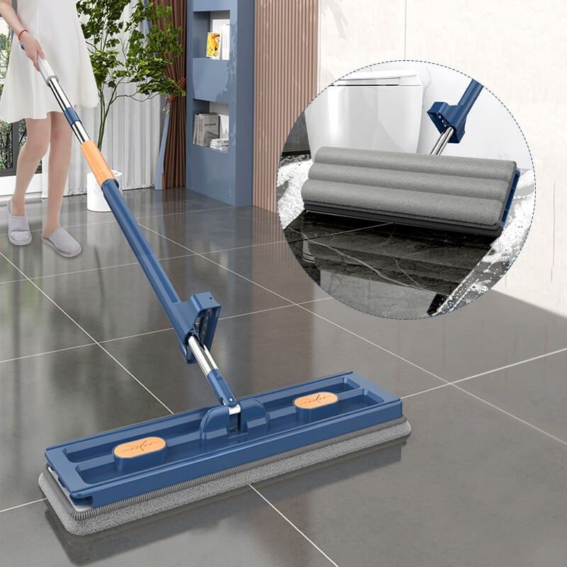 Microfiber Flat Mop Pads Self Wringing Squeeze Collapsible Bucket Self-wringing
