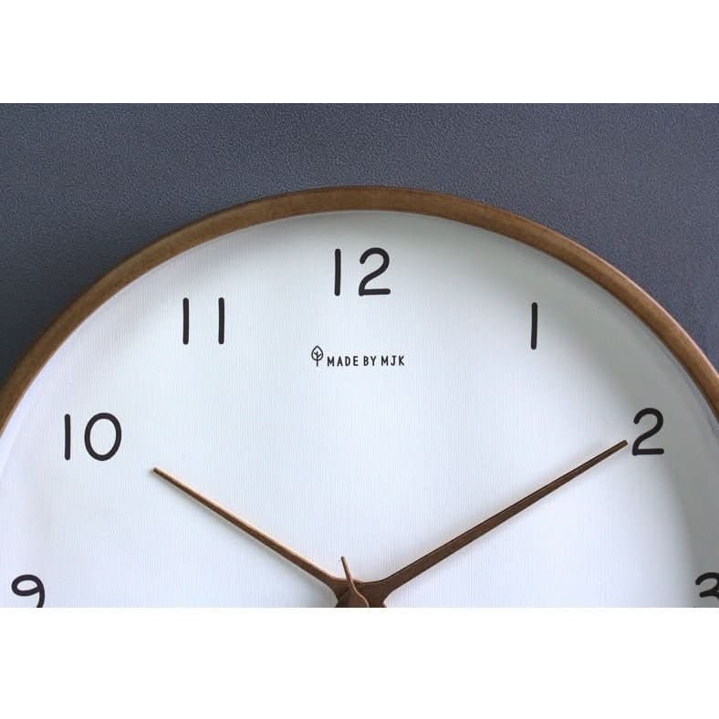 Minimalist Analog Wooden Wall Clock Silent Round 10 Inch Quiet