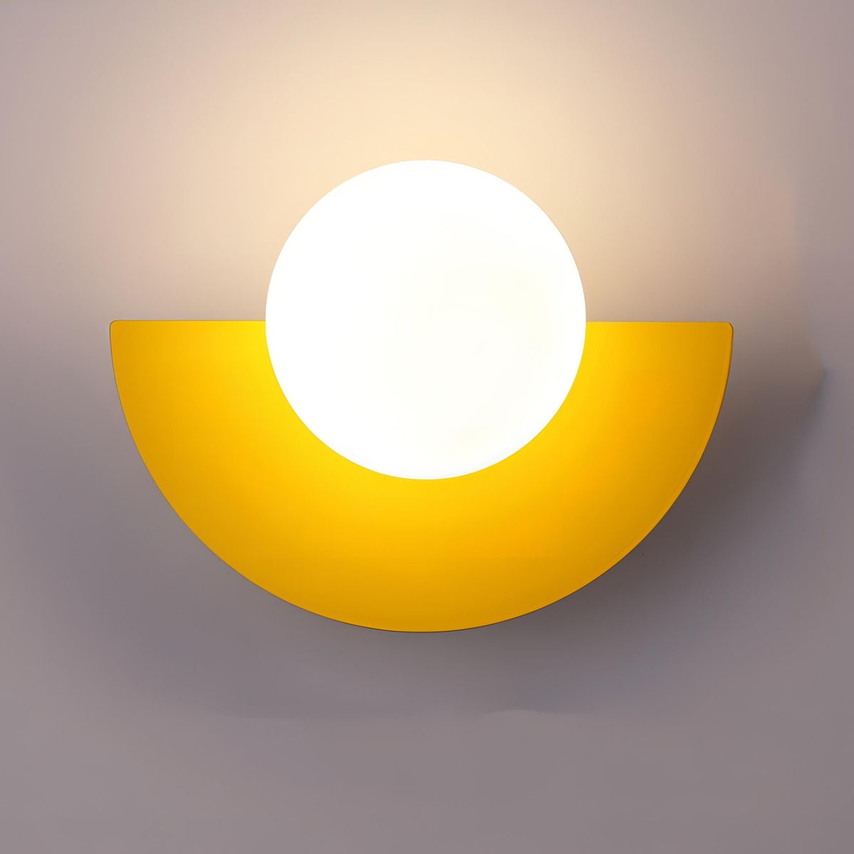 Modern Wall Sconce with Frosted Globe and Semi-Circle Backplate Hardwired Light