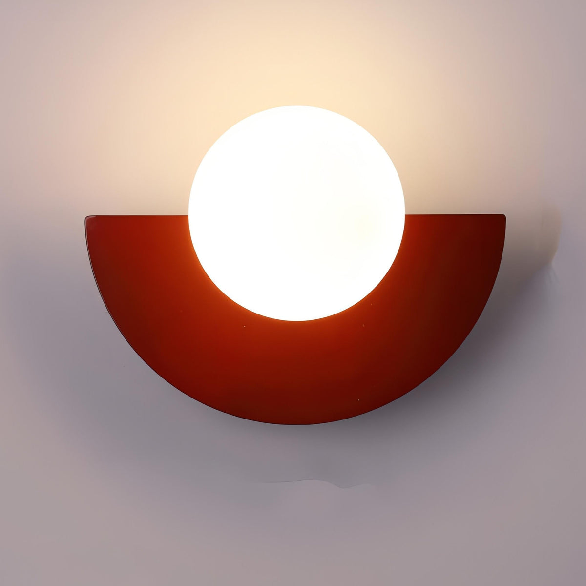 Modern Wall Sconce with Frosted Globe and Semi-Circle Backplate Hardwired Light