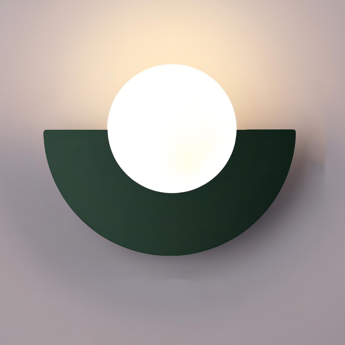 Modern Wall Sconce with Frosted Globe and Semi-Circle Backplate Hardwired Light