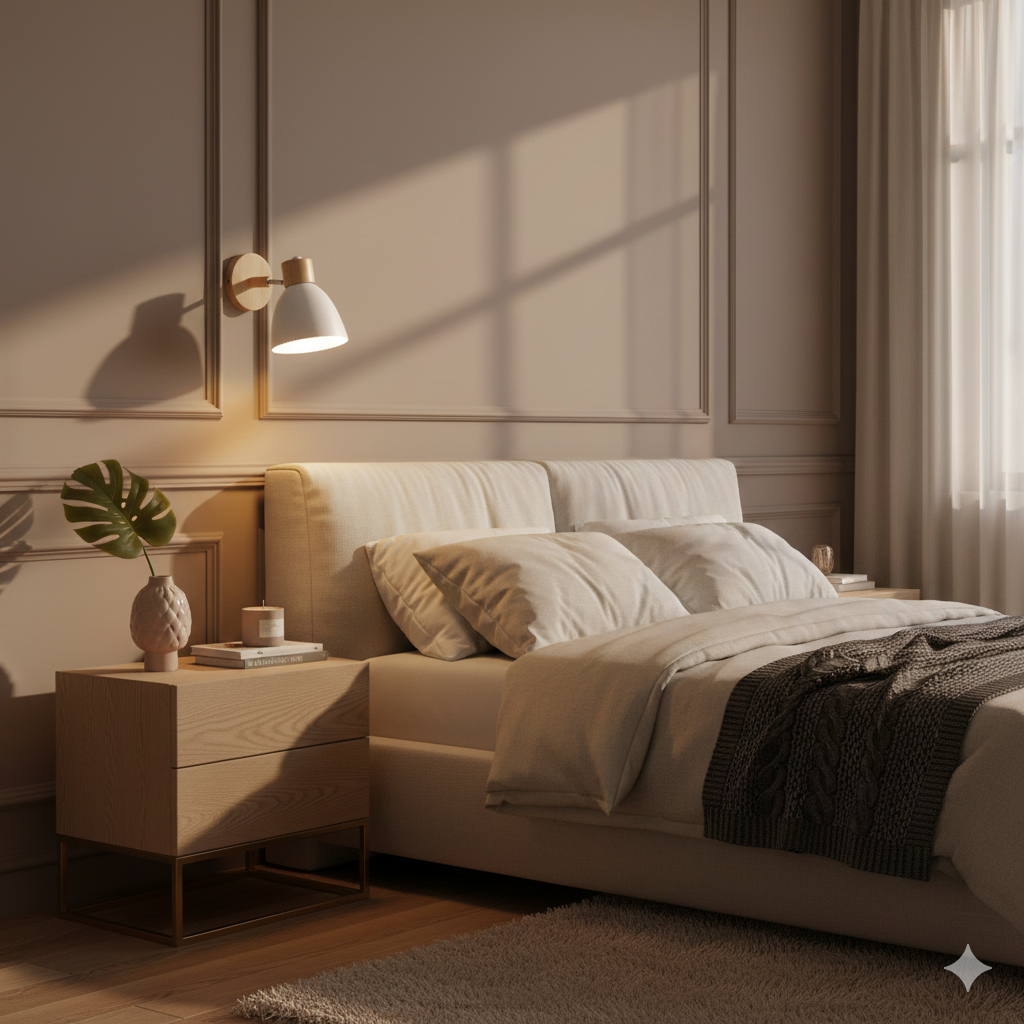 Modern Wall Sconce with Adjustable Arm Pull Chain Switch and Wooden Dome Shade Bedside