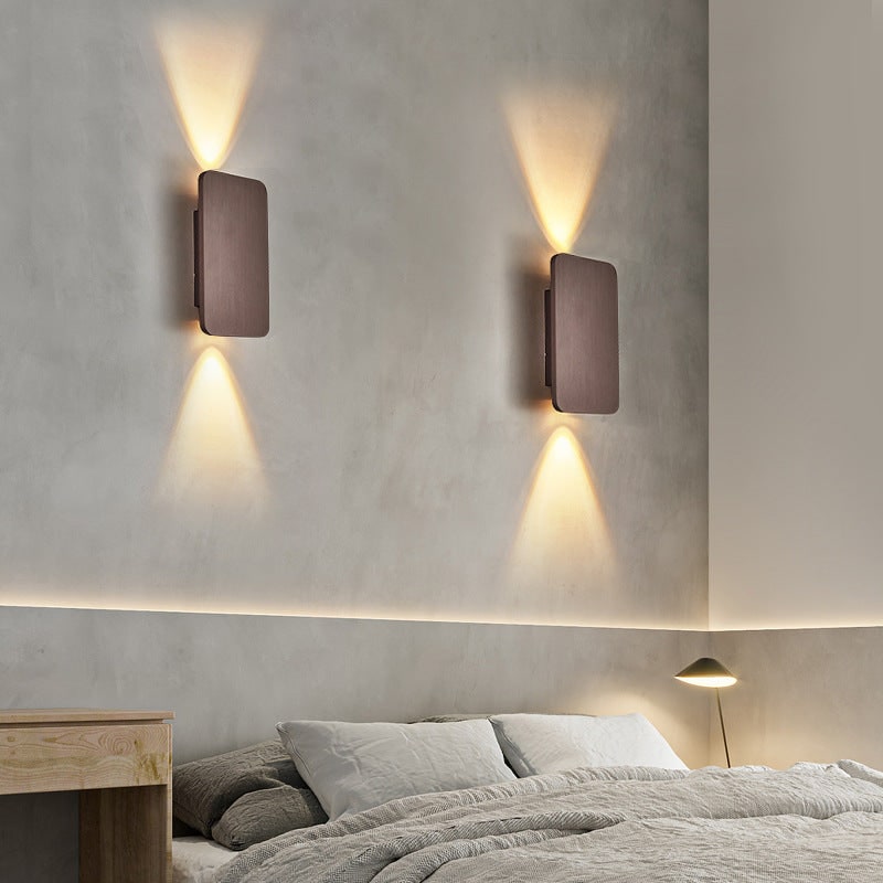 Modern Contemporary Wall Sconce LED Rectangular Flush Mount Metal Light Fixture Indoor