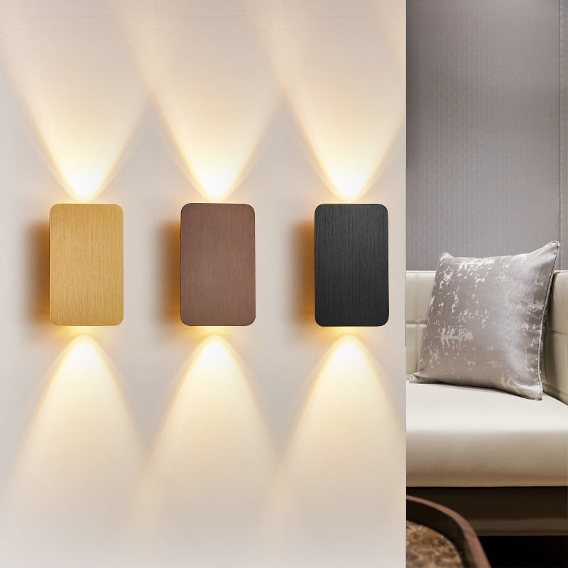 Modern Contemporary Wall Sconce LED Rectangular Flush Mount Metal Light Fixture Indoor