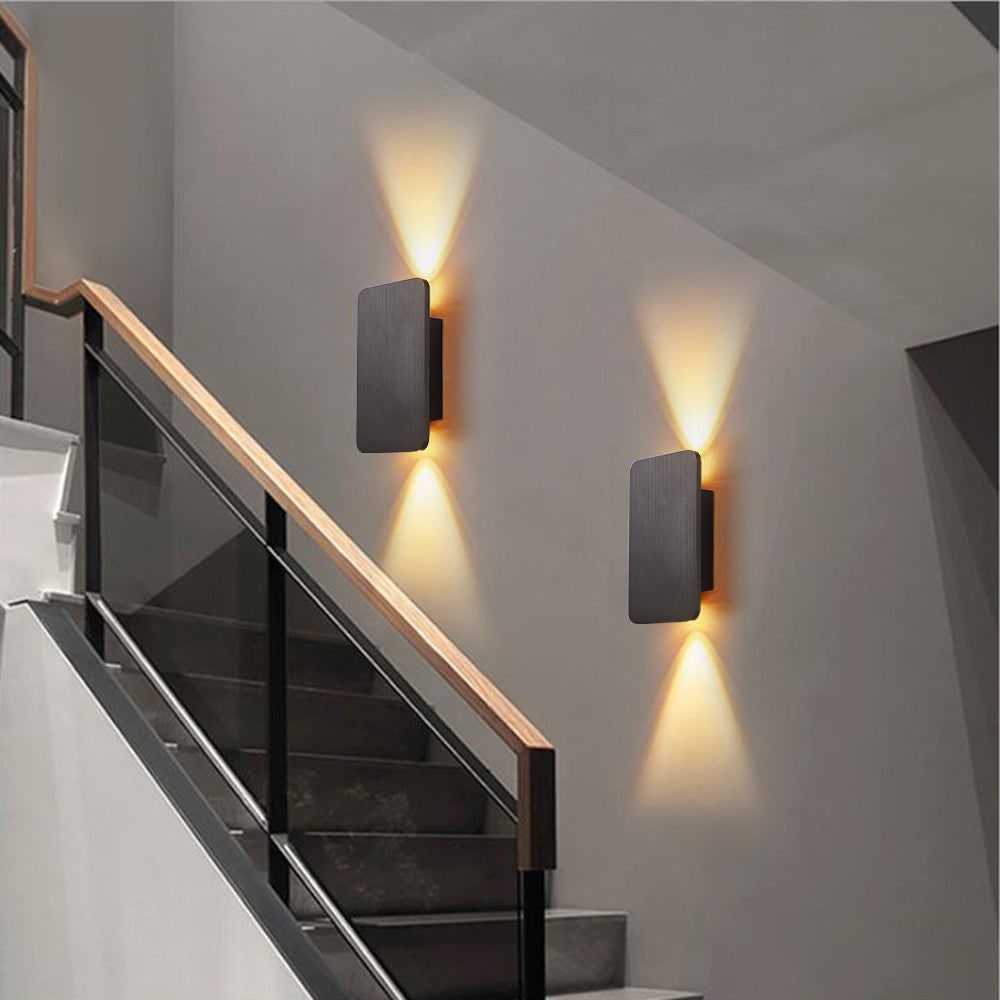 Modern Contemporary Wall Sconce LED Rectangular Flush Mount Metal Light Fixture Indoor
