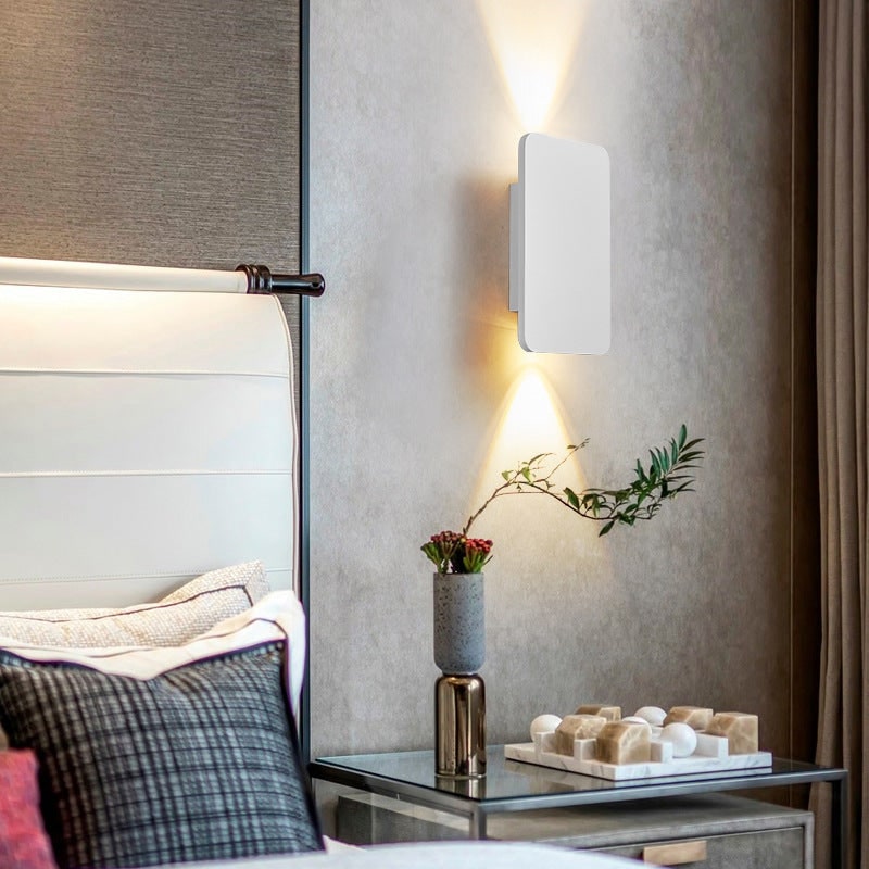 Modern Contemporary Wall Sconce LED Rectangular Flush Mount Metal Light Fixture Indoor