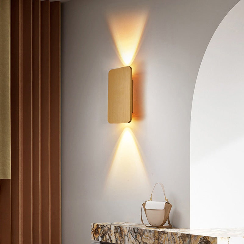 Modern Contemporary Wall Sconce LED Rectangular Flush Mount Metal Light Fixture Indoor