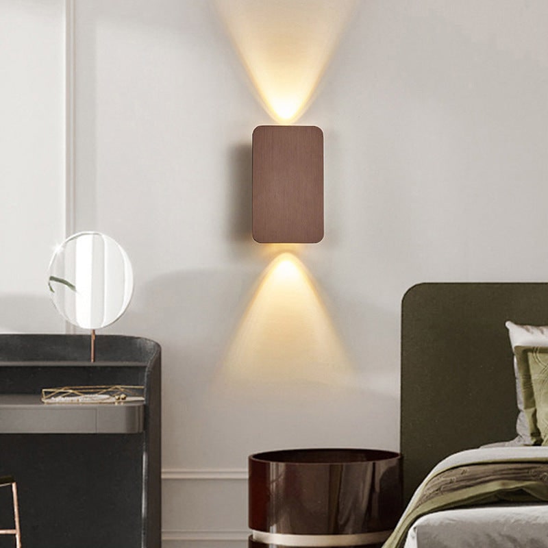 Modern Contemporary Wall Sconce LED Rectangular Flush Mount Metal Light Fixture Indoor