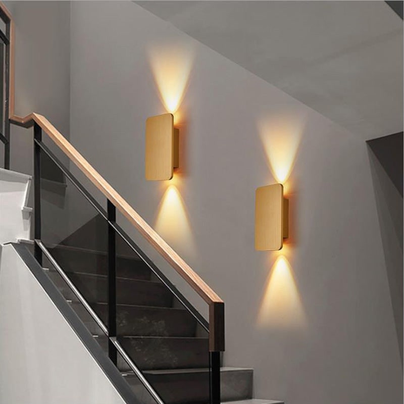 Modern Contemporary Wall Sconce LED Rectangular Flush Mount Metal Light Fixture Indoor