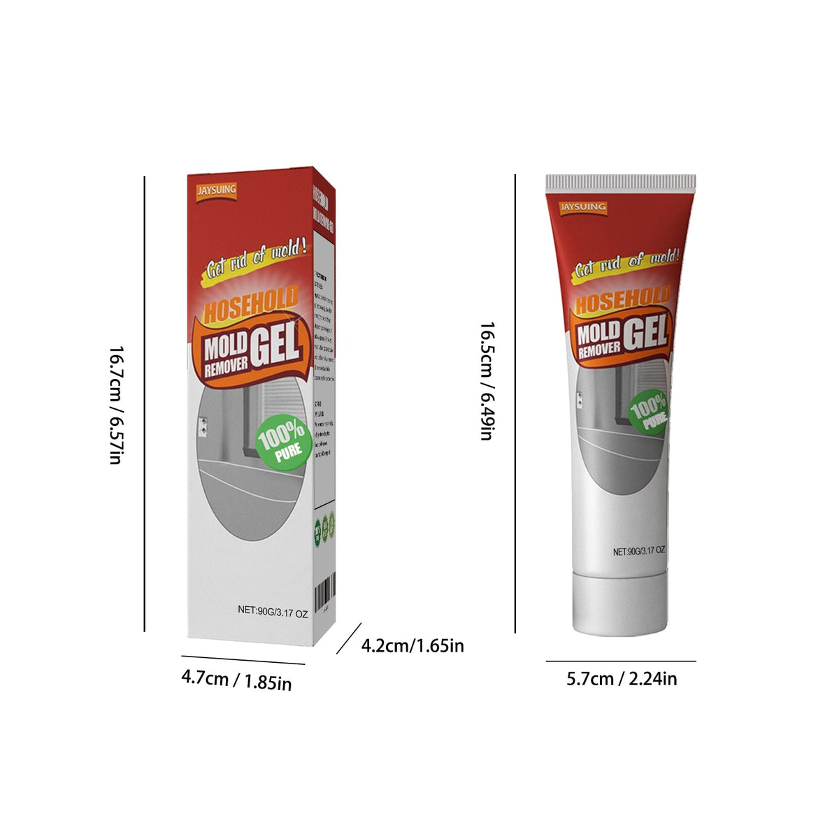 Mold and Mildew Remover Gel with Applicator Nozzle for Bathroom Tile Grout