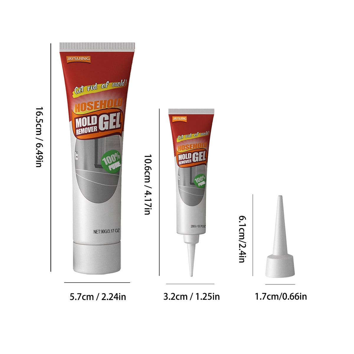 Mold and Mildew Remover Gel with Applicator Nozzle for Bathroom Tile Grout